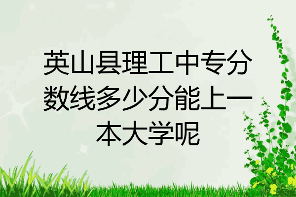 英山县理工中专分数线多少分能上一本大学呢