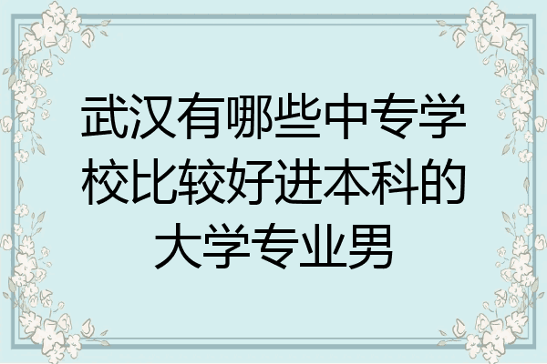 武汉有哪些中专学校比较好进本科的大学专业男