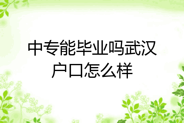 中专能毕业吗武汉户口怎么样