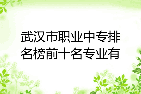 武汉市职业中专排名榜前十名专业有