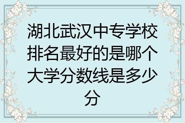湖北武汉中专学校排名最好的是哪个大学分数线是多少分
