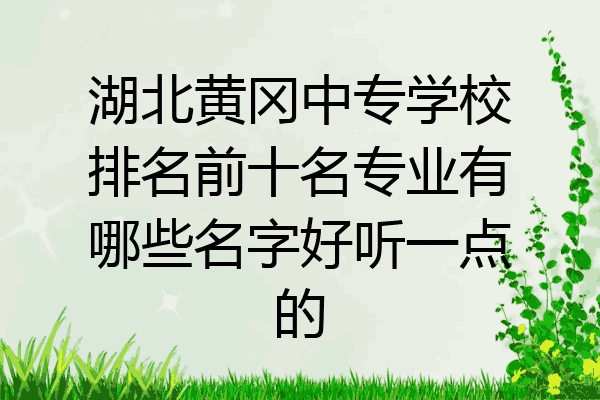 湖北黄冈中专学校排名前十名专业有哪些名字好听一点的