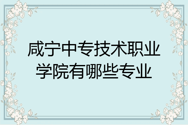 咸宁中专技术职业学院有哪些专业