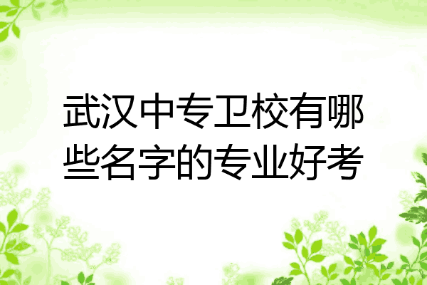 武汉中专卫校有哪些名字的专业好考