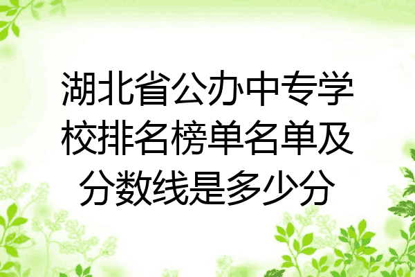 湖北省公办中专学校排名榜单名单及分数线是多少分