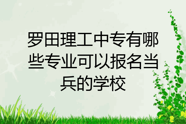 罗田理工中专有哪些专业可以报名当兵的学校