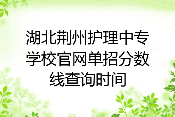 湖北荆州护理中专学校官网单招分数线查询时间