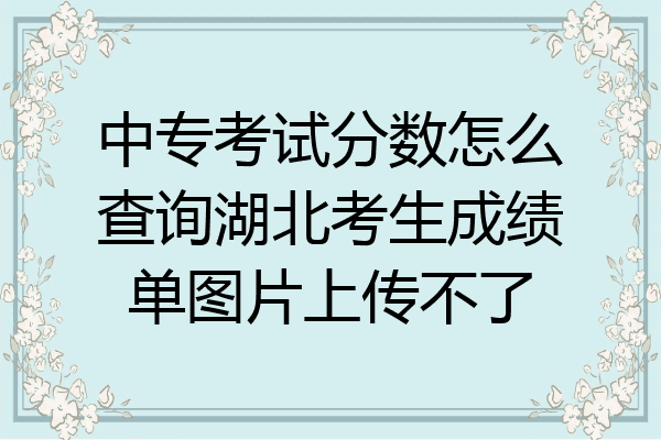 中专考试分数怎么查询湖北考生成绩单图片上传不了