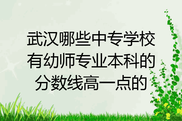 武汉哪些中专学校有幼师专业本科的分数线高一点的