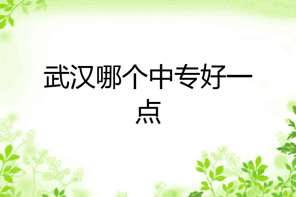 武汉哪个中专好一点