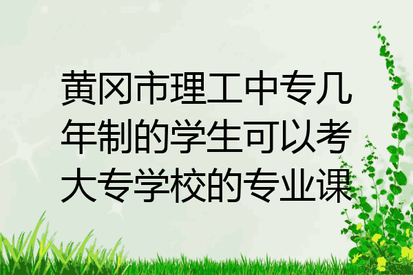 黄冈市理工中专几年制的学生可以考大专学校的专业课