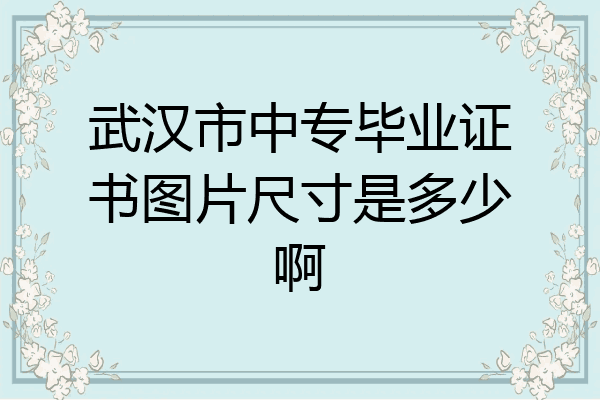 武汉市中专毕业证书图片尺寸是多少啊