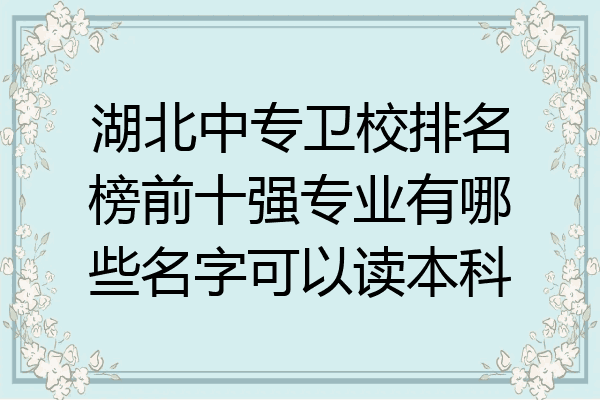湖北中专卫校排名榜前十强专业有哪些名字可以读本科
