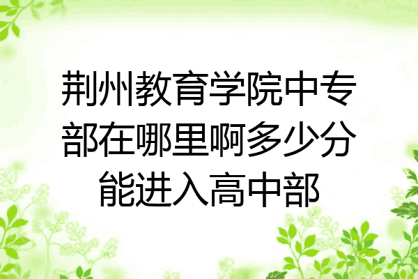 荆州教育学院中专部在哪里啊多少分能进入高中部
