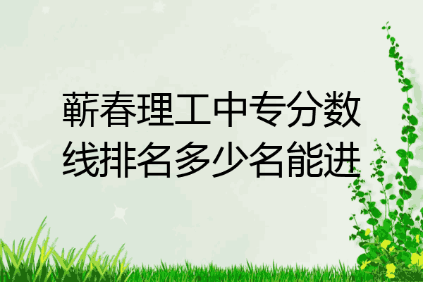 蕲春理工中专分数线排名多少名能进