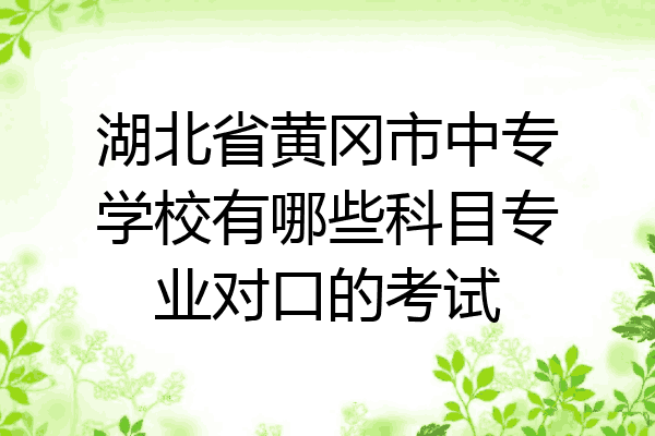 湖北省黄冈市中专学校有哪些科目专业对口的考试