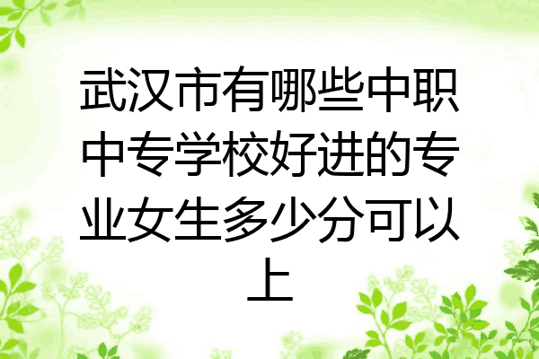 武汉市有哪些中职中专学校好进的专业女生多少分可以上