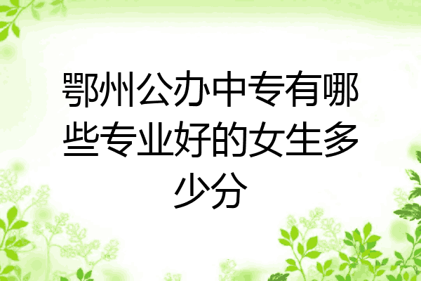 鄂州公办中专有哪些专业好的女生多少分