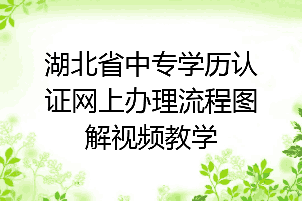 湖北省中专学历认证网上办理流程图解视频教学