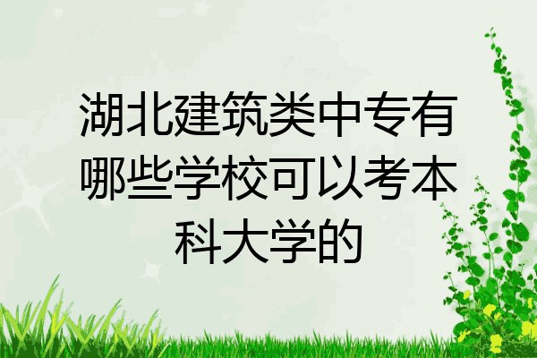 湖北建筑类中专有哪些学校可以考本科大学的