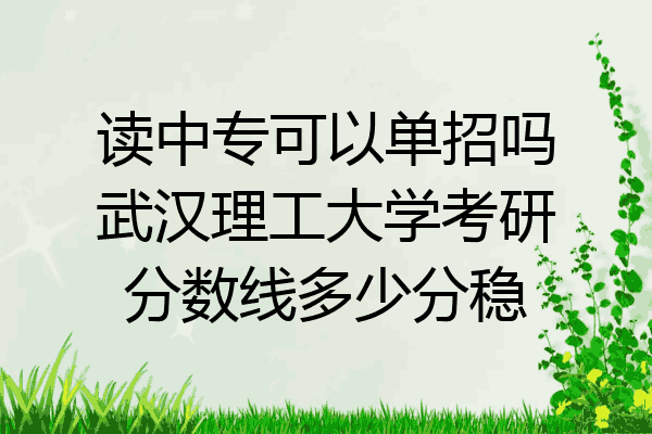 读中专可以单招吗武汉理工大学考研分数线多少分稳