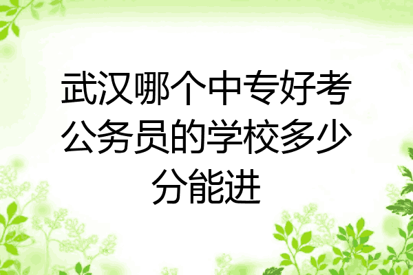 武汉哪个中专好考公务员的学校多少分能进