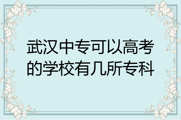 武汉中专可以高考的学校有几所专科