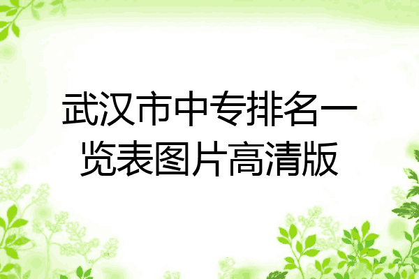 武汉市中专排名一览表图片高清版