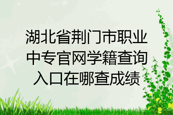 湖北省荆门市职业中专官网学籍查询入口在哪查成绩