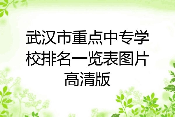 武汉市重点中专学校排名一览表图片高清版