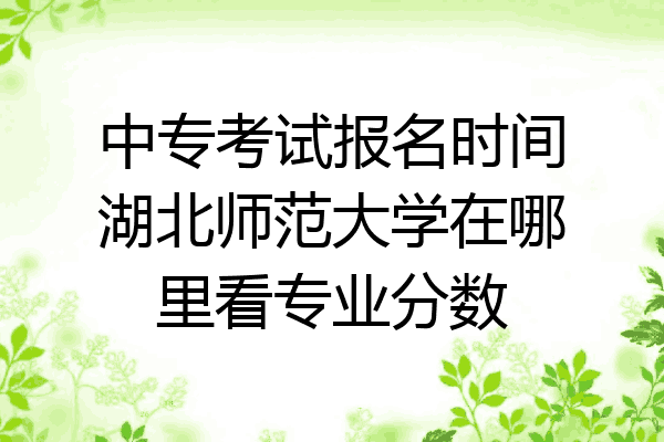 中专考试报名时间湖北师范大学在哪里看专业分数