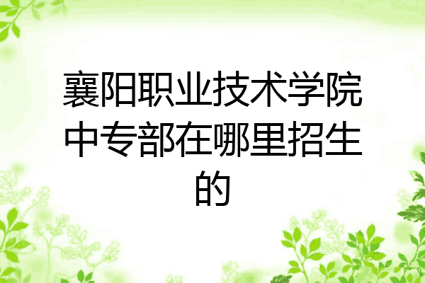 襄阳职业技术学院中专部在哪里招生的