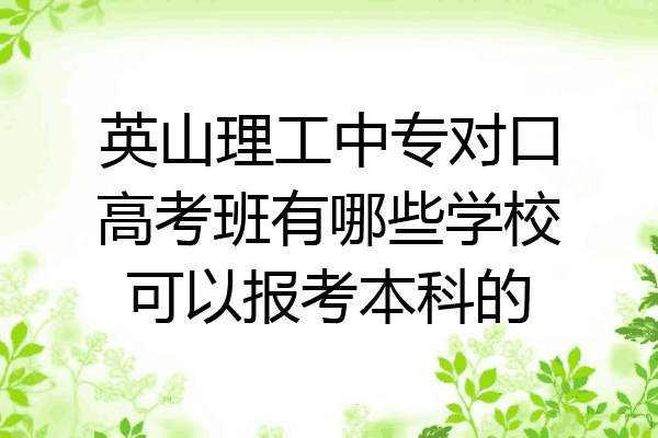 英山理工中专对口高考班有哪些学校可以报考本科的