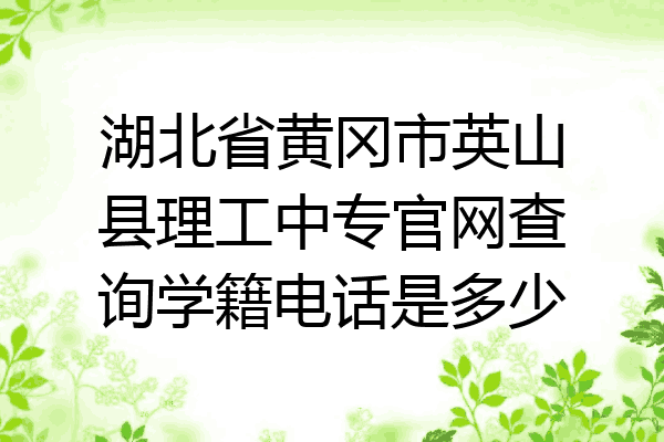 湖北省黄冈市英山县理工中专官网查询学籍电话是多少