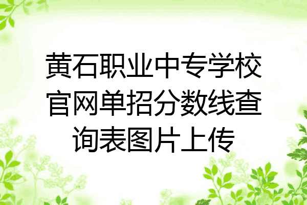 黄石职业中专学校官网单招分数线查询表图片上传