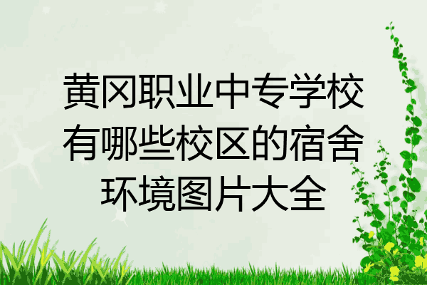 黄冈职业中专学校有哪些校区的宿舍环境图片大全