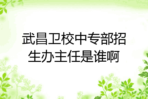 武昌卫校中专部招生办主任是谁啊