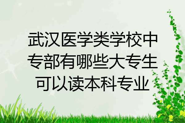 武汉医学类学校中专部有哪些大专生可以读本科专业
