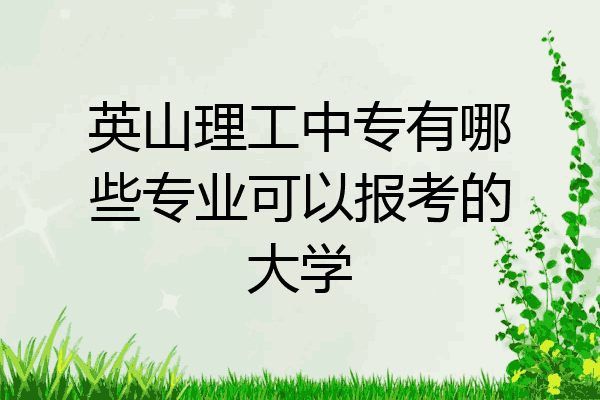 英山理工中专有哪些专业可以报考的大学