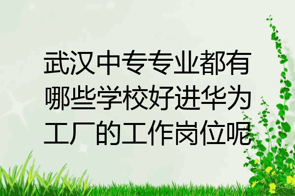 武汉中专专业都有哪些学校好进华为工厂的工作岗位呢