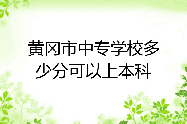 黄冈市中专学校多少分可以上本科