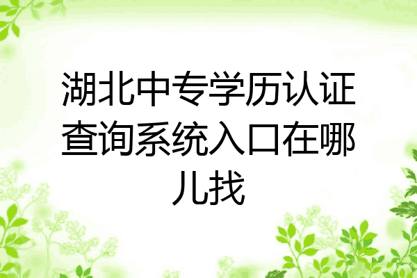 湖北中专学历认证查询系统入口在哪儿找