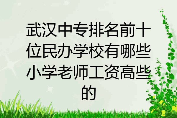 武汉中专排名前十位民办学校有哪些小学老师工资高些的