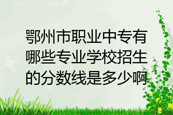 鄂州市职业中专有哪些专业学校招生的分数线是多少啊