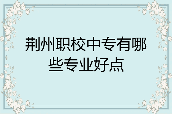 荆州职校中专有哪些专业好点