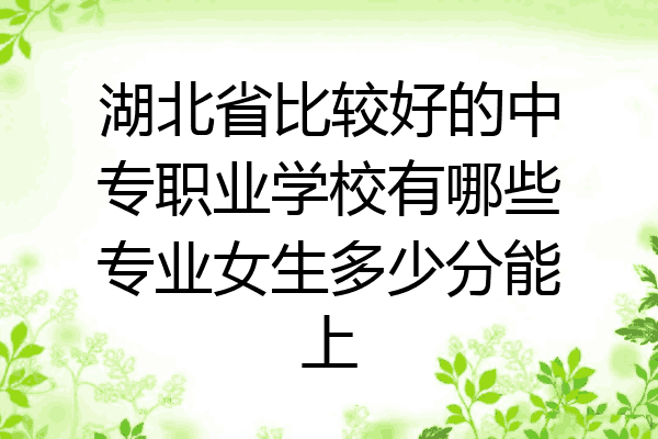 湖北省比较好的中专职业学校有哪些专业女生多少分能上