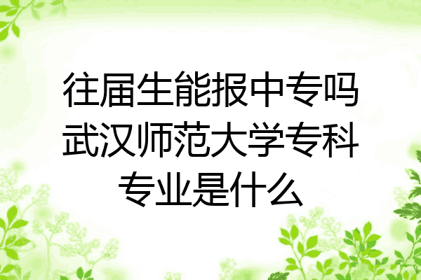 往届生能报中专吗武汉师范大学专科专业是什么