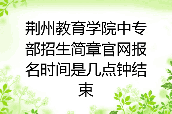 荆州教育学院中专部招生简章官网报名时间是几点钟结束