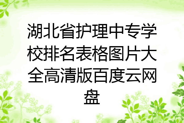 湖北省护理中专学校排名表格图片大全高清版百度云网盘