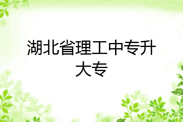 湖北省理工中专升大专